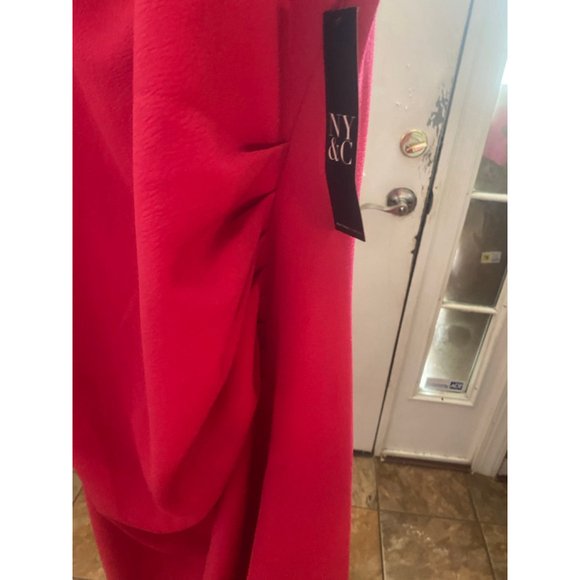 Women's New York & CO pink Asymmetrical Dress XL - Picture 7 of 10